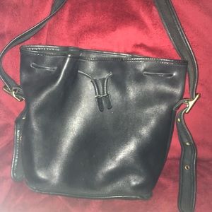 Black Leather Coach bucket